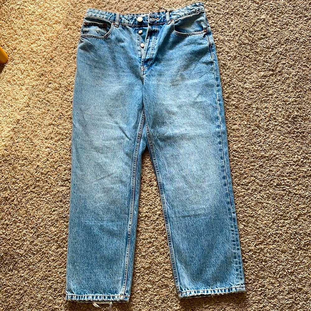ZARA ankle length high rise straight jeans